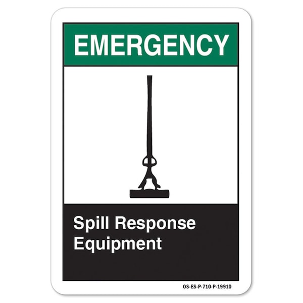 ANSI Emergency, 5" x 3.5", Landscape, PK10, Spill Response Equipment, Spill Response Equipment